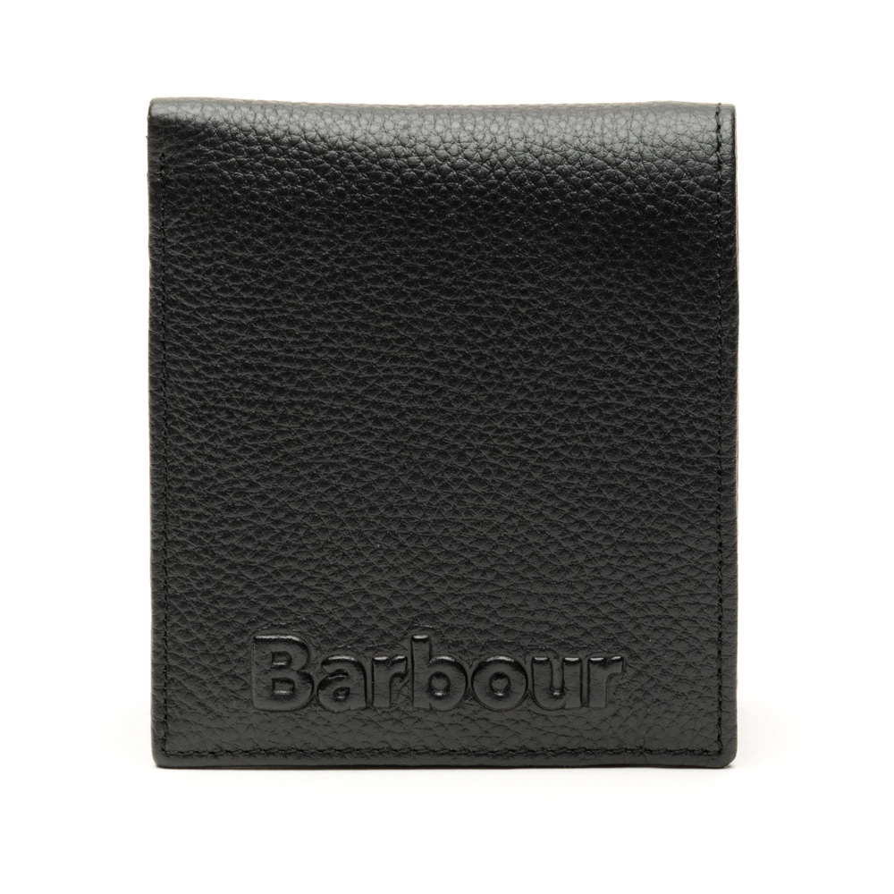 Barbour Zwarte portemonnee met reliëflogo Black Heren
