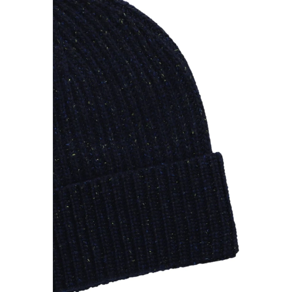 Profuomo Gebreide wollen muts donkerblauw Blue Heren