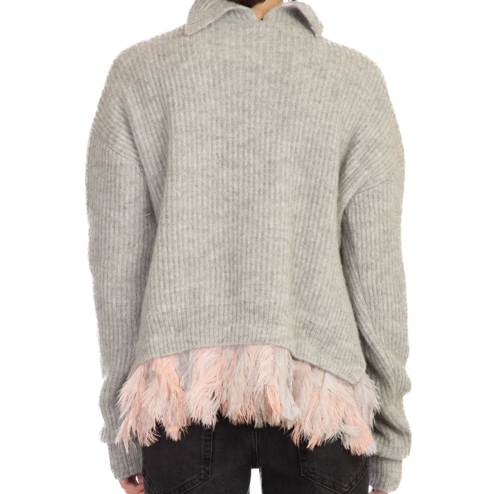 Seafarer Fringed Luna Sweater Gray Dames