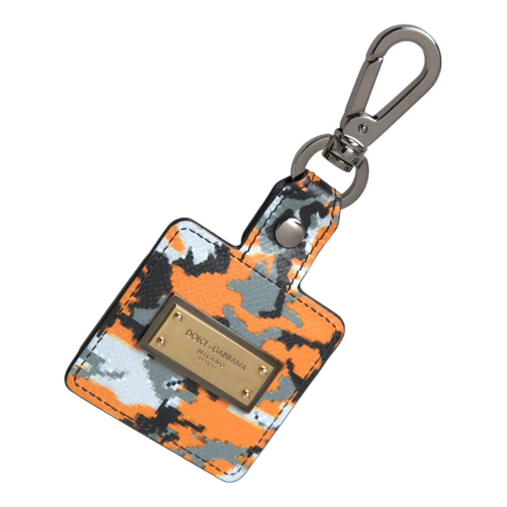 Dolce & Gabbana Multicolor Camouflage Leren Airpods Hoesje Multicolor Unisex