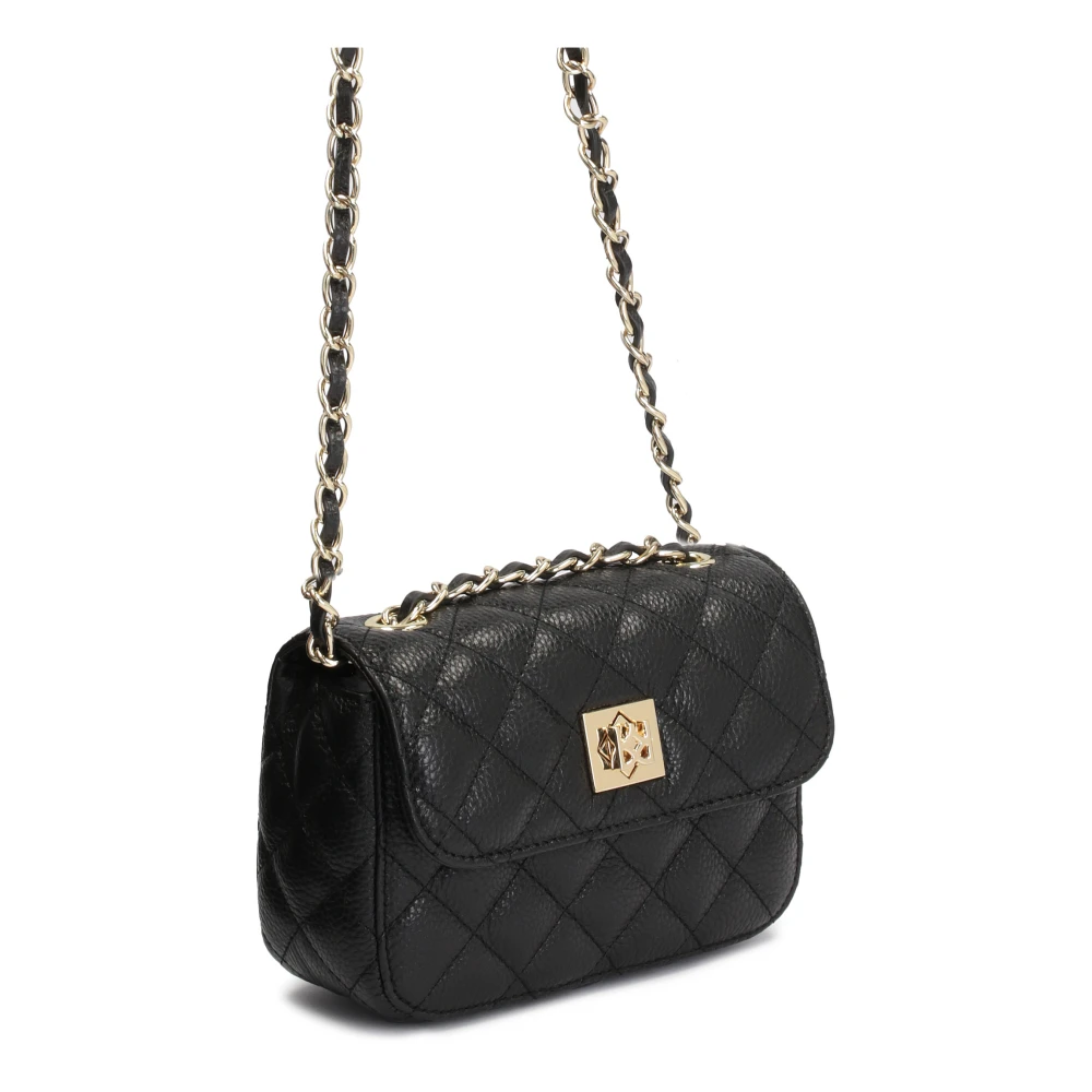 Kazar Gevoerde kleine leren tas met een ketting Black Dames
