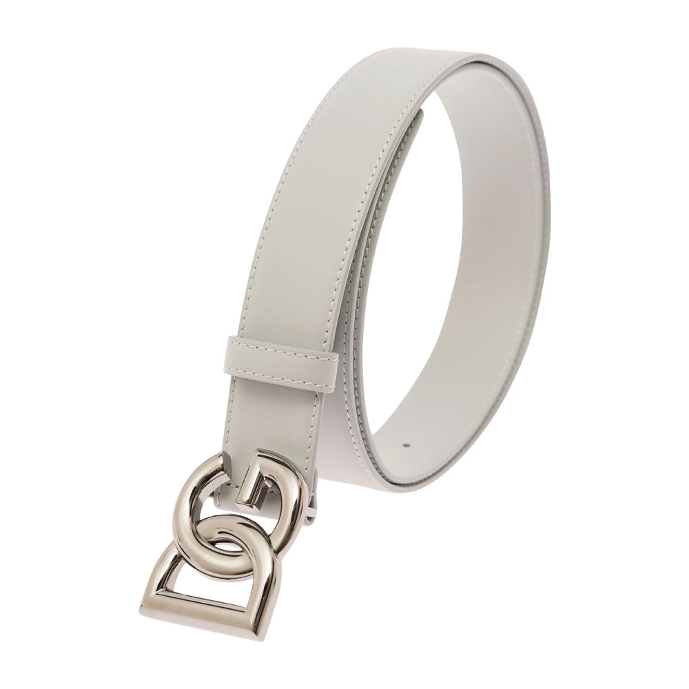 Dolce & Gabbana Grijze Leren Riem met Verstelbare Sluiting Gray Heren