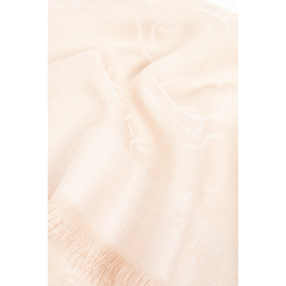 Salvatore Ferragamo Sjaal met logo Pink Dames