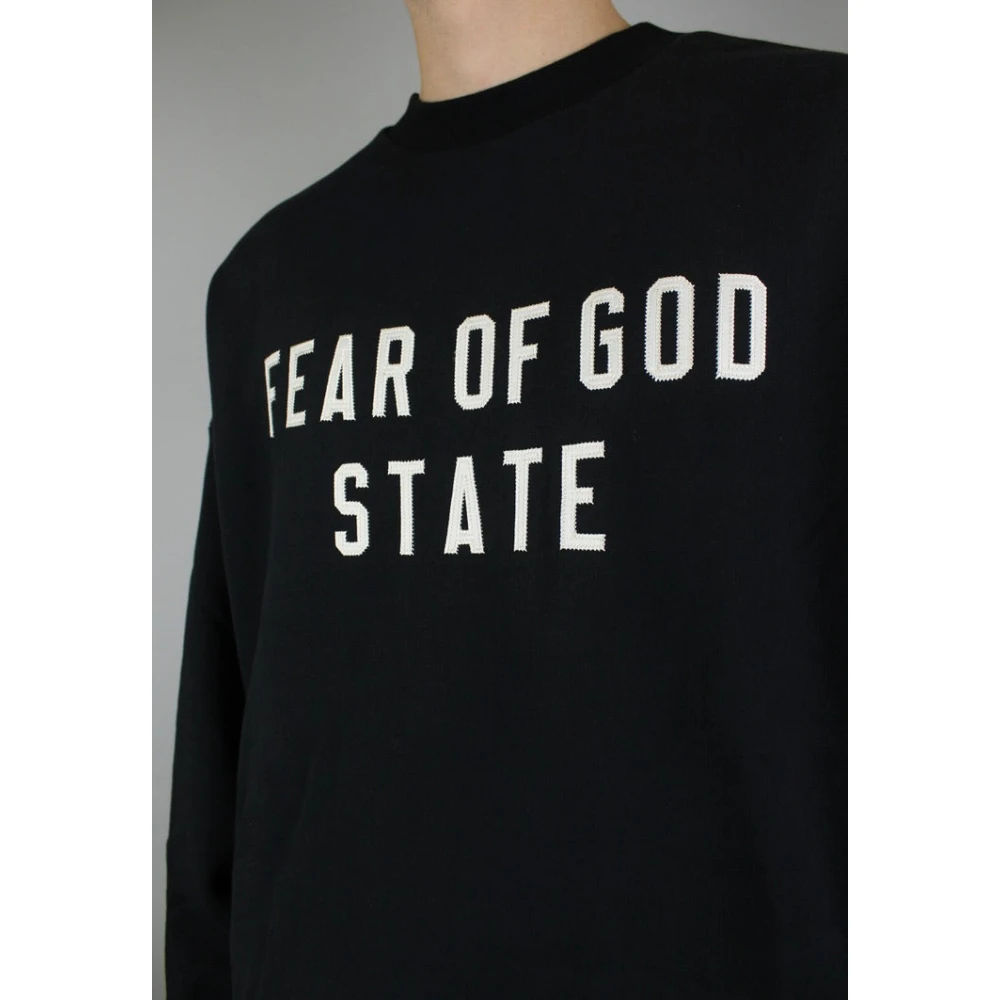 Fear Of God Zwart Heavy Fleece Crewneck Black Heren
