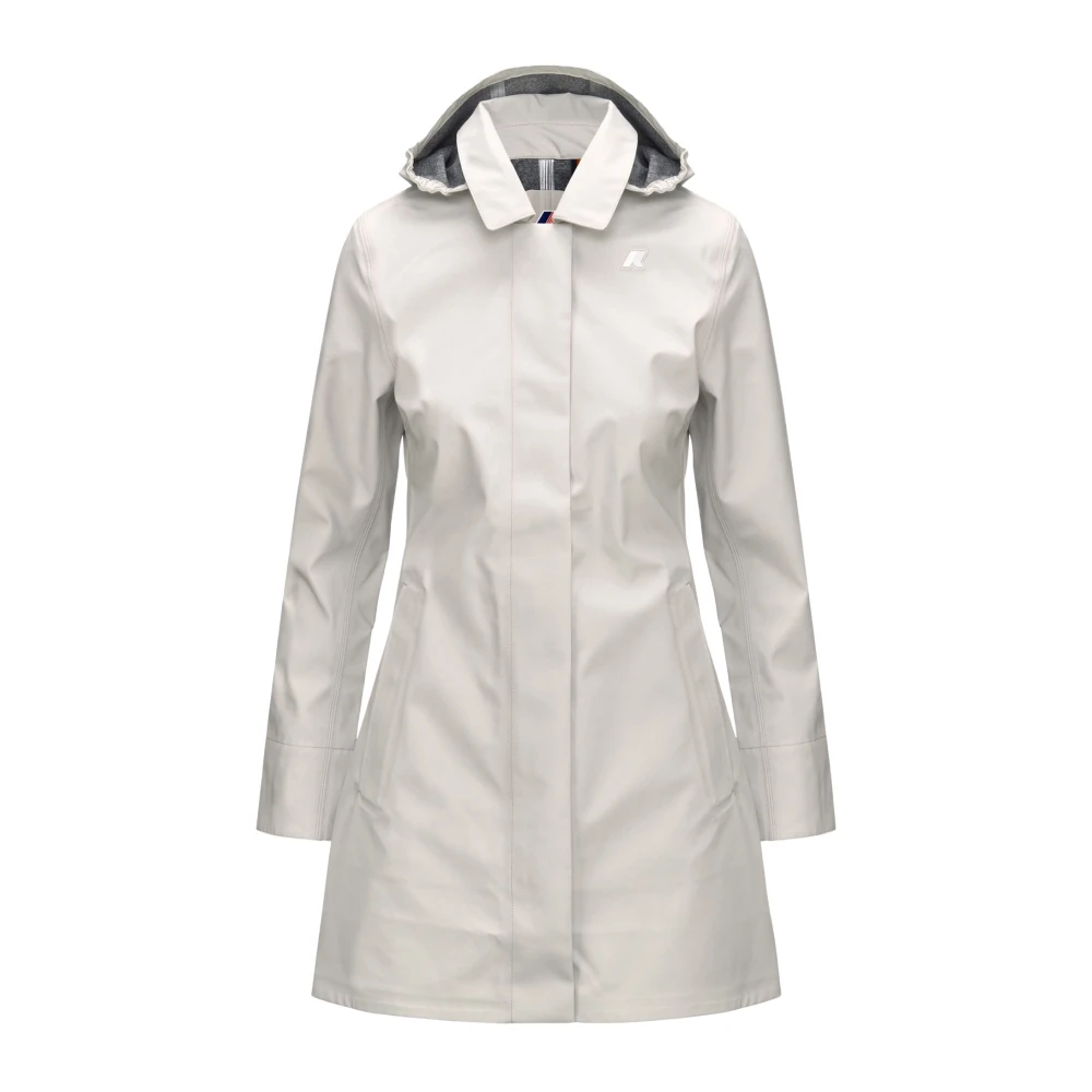 K-Way Women's Beige Rain Jackets, L, Mathy Bonded Jersey