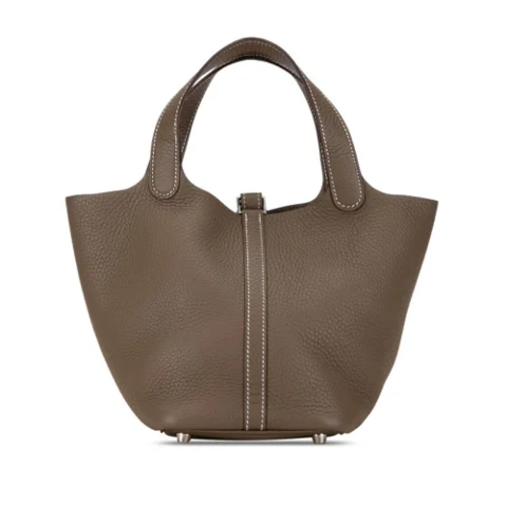 Hermès Vintage Pre-owned Leather hermes-bags Gray Dames
