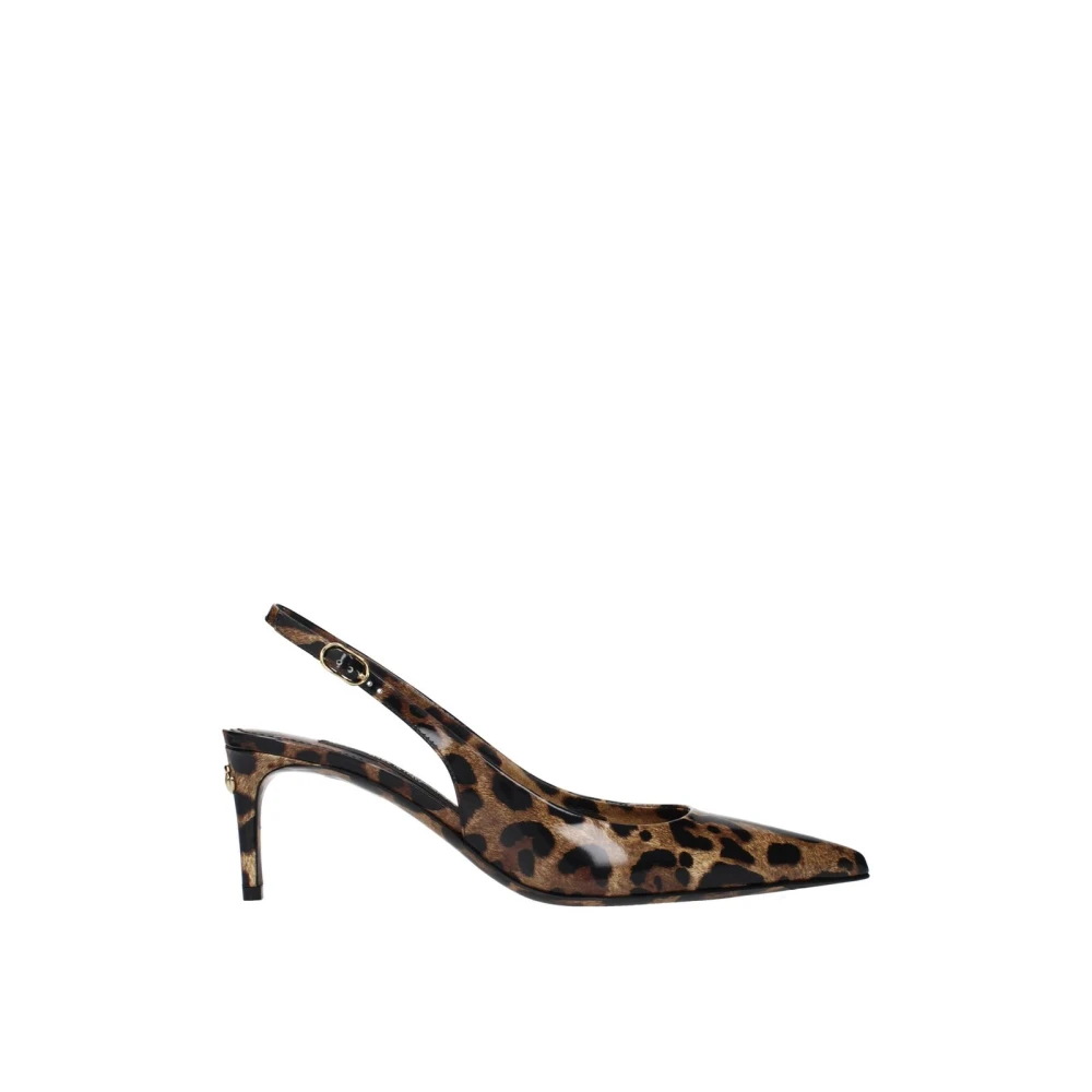 Dolce & Gabbana Women's Brown Leather Stiletto Heel Sandals