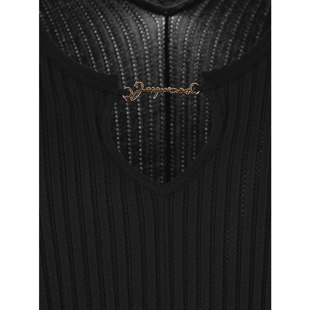 Jacquemus Pralù Mini Jurk in Viscose Black Dames