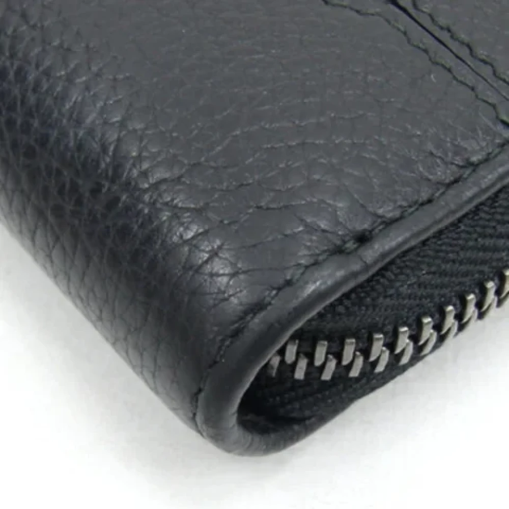Bvlgari Vintage Pre-owned Leather wallets Black Heren