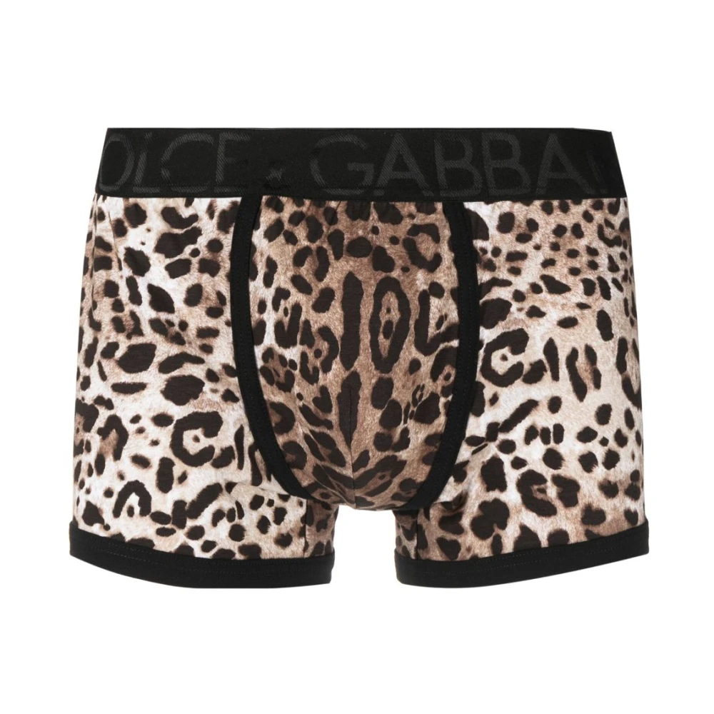 Dolce & Gabbana Leopardmönster Logo Waistband Underkläder Multicolor, Herr