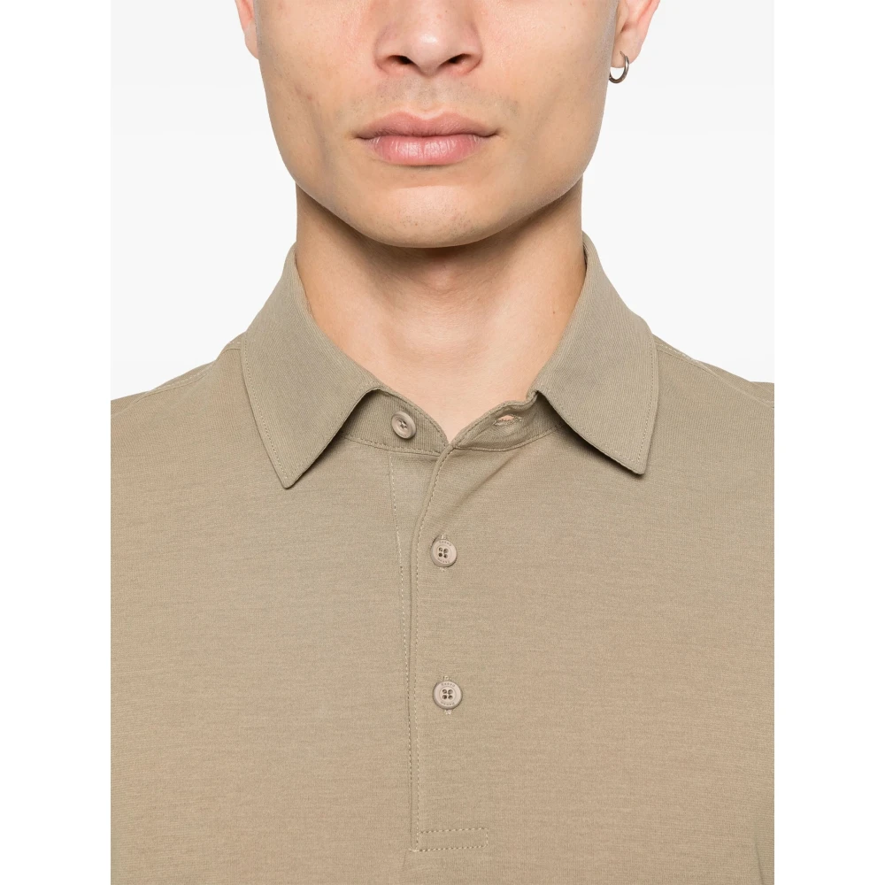 Herno Jersey Katoenen Polo Shirt Beige Heren