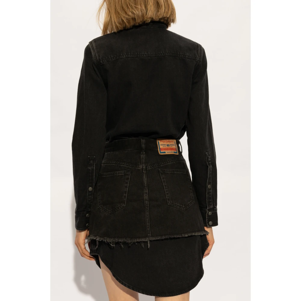Diesel Jurk met Afneembare Rok Black Dames