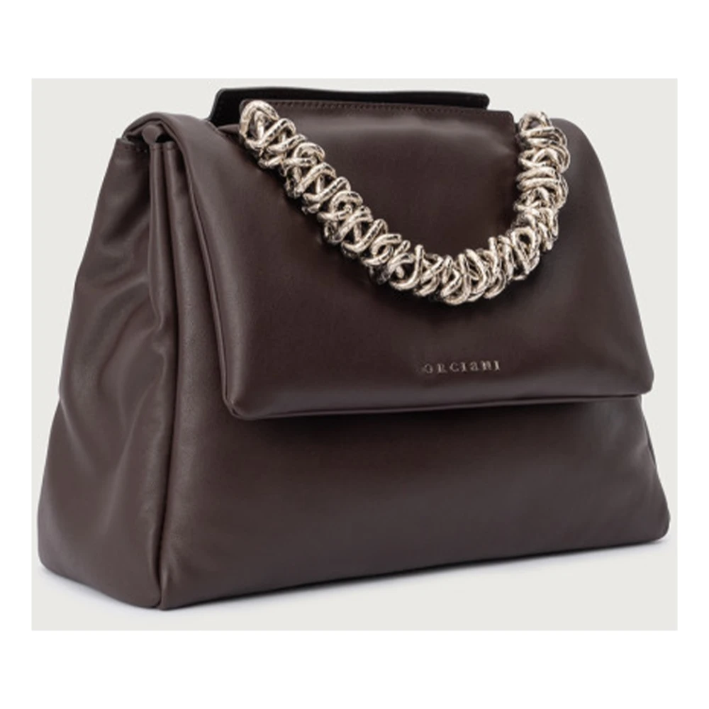 Orciani Stoere Media Leren Tas in Chocolade Brown Dames