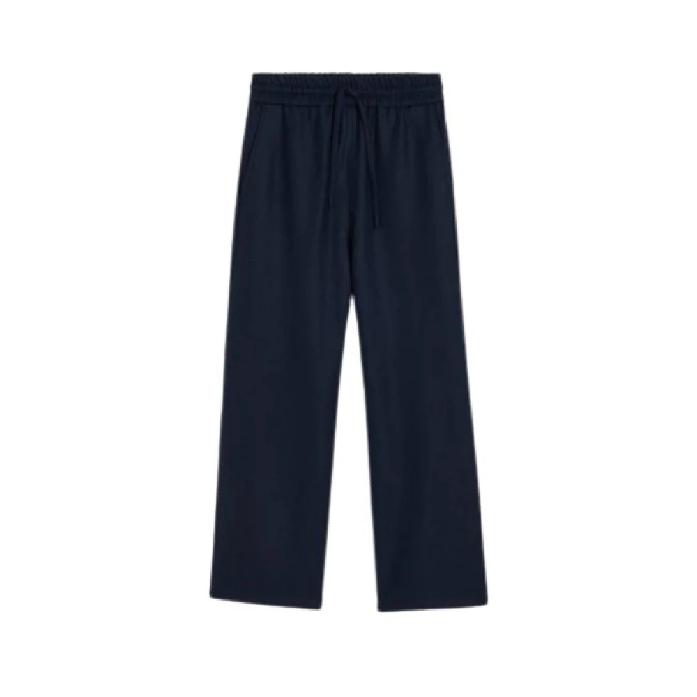 Ami Paris Navy Blauwe Luxe Broek Blue Dames