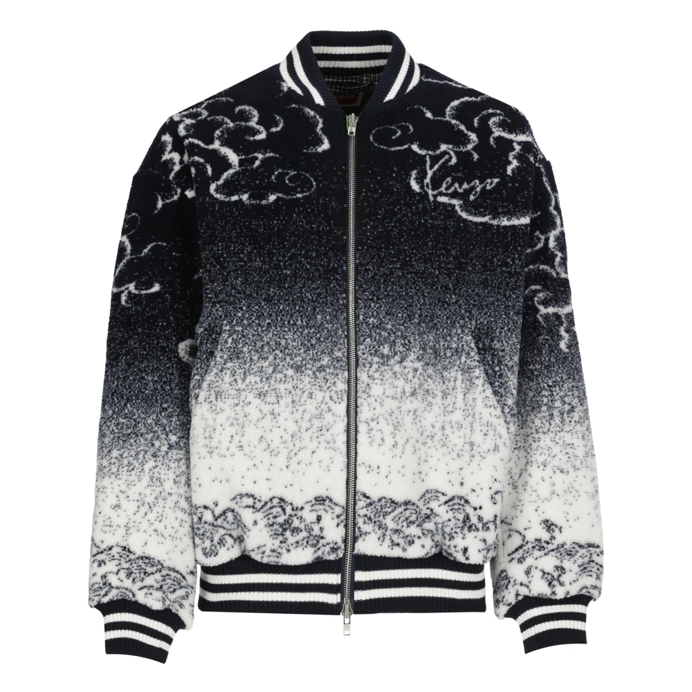 Kenzo Blauwe Bomberjack Cloud Tiger Patroon Multicolor Heren