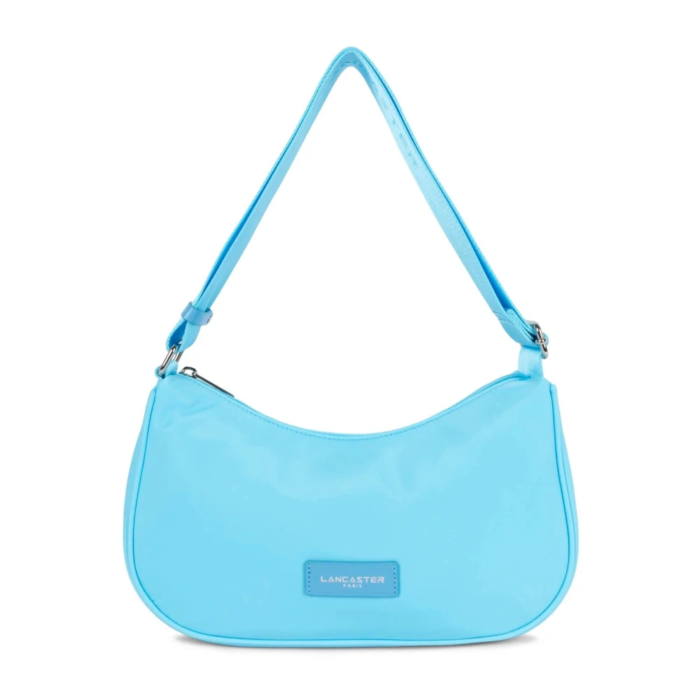 Lancaster Basic Vita Dragkedja Crossbody Väska Blue, Dam