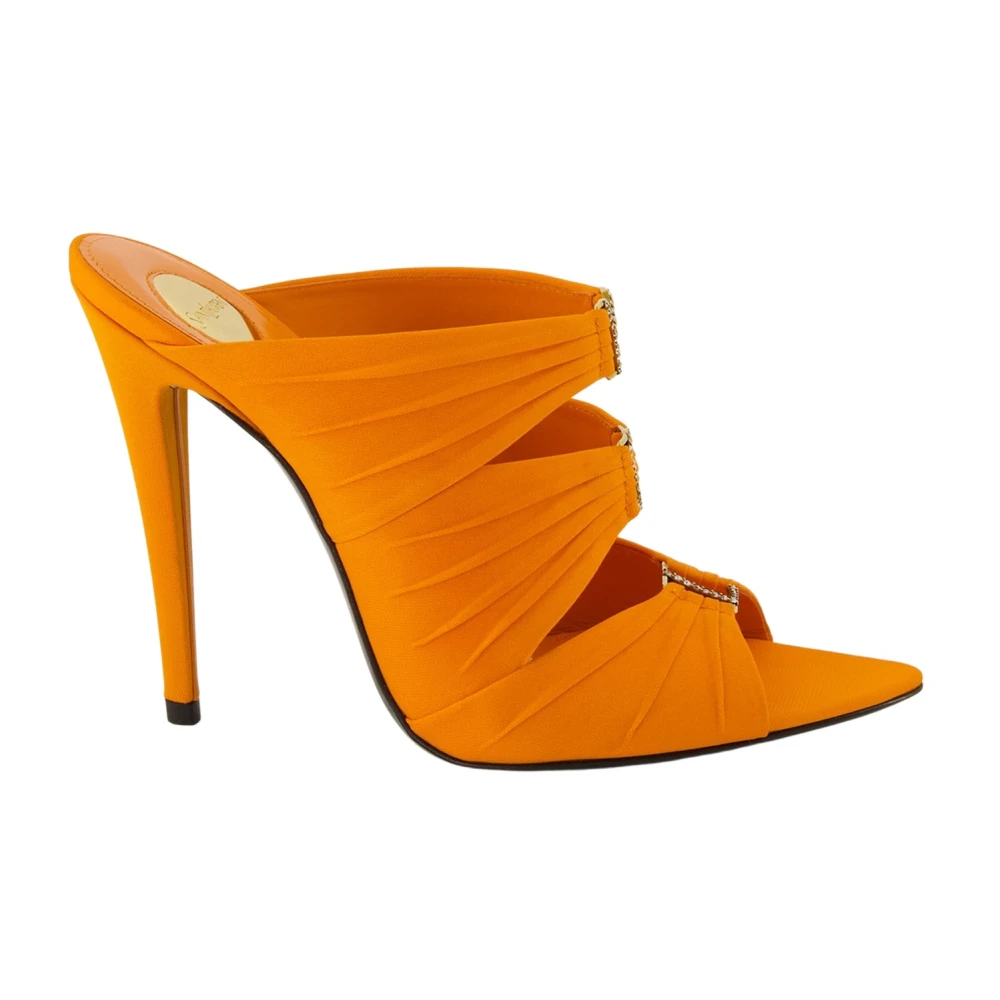 Saint Laurent Women's Orange Heeled Mules, 5 Uk, Emilie Heeled Mules