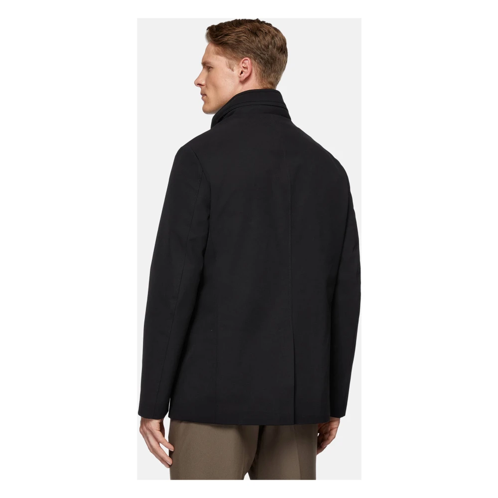 Boggi Milano B Tech Peacoat in Technical Fabric Black Heren