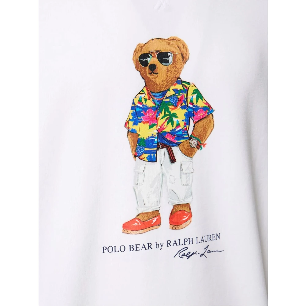 Ralph Lauren Teddybeer Crew Neck Sweatshirt White Heren