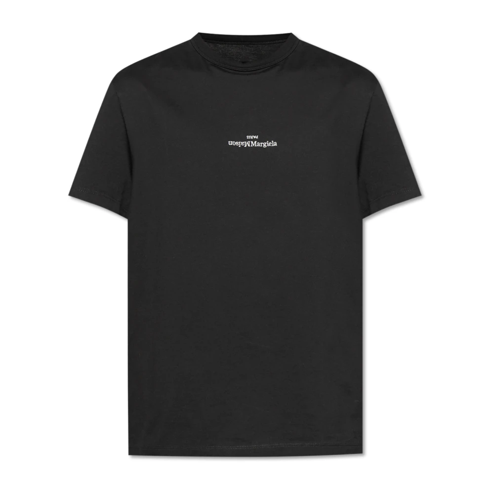 Maison Margiela Uomo Nero T-Shirt Con Logo Distorto - Immagine 3