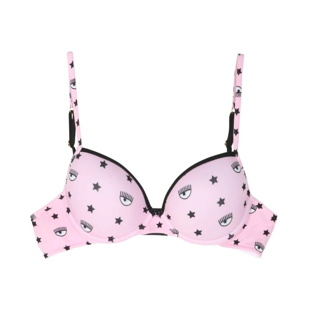 Chiara Ferragni Collection Eyestar Print Push Up Bra Pink, Dam