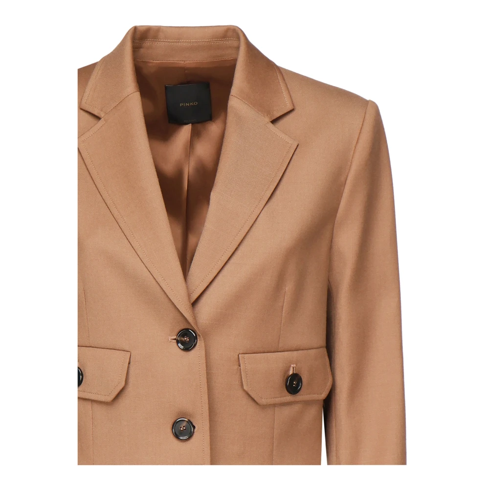 pinko Bruine wollen blend blazerjas Brown Dames