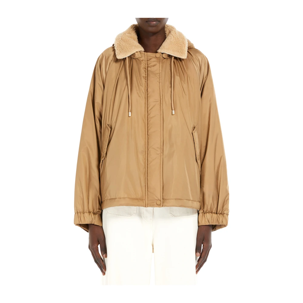 Max Mara Omkeerbare windjack Kamel-zijde mix Brown Dames