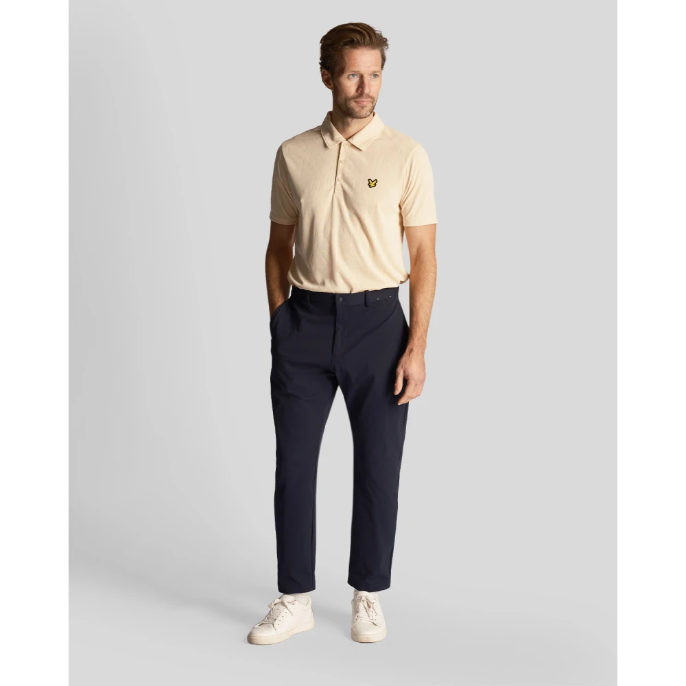 Lyle & Scott Monogram Jacquard Polo Shirt Beige Heren