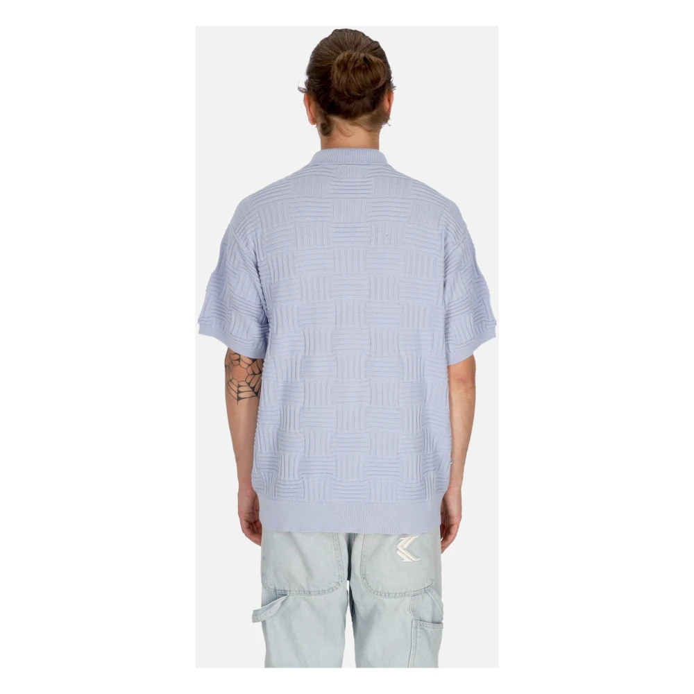 Obey Hydrangea Korte Mouw Polo Sweater Blue Heren