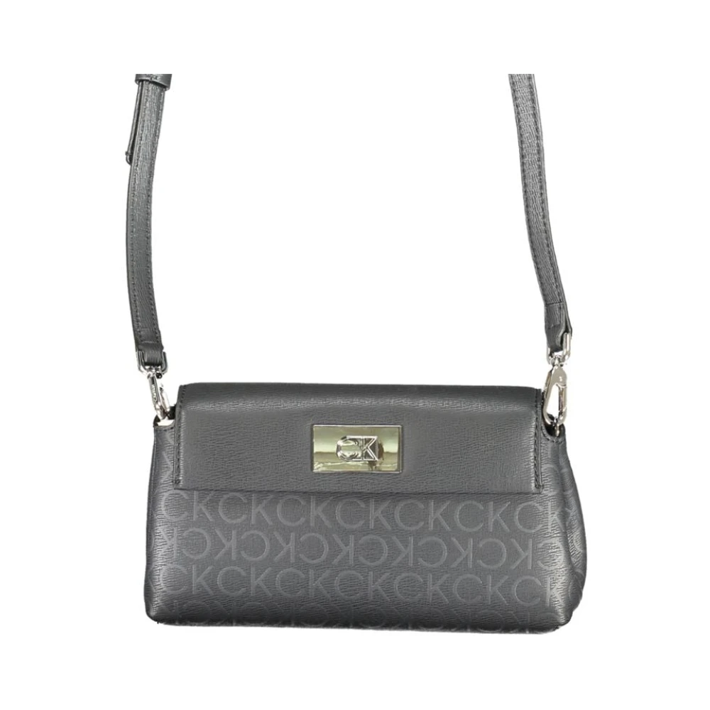 Calvin Klein Zwarte Polyester Handtas met Verstelbare Schouderband Black Dames