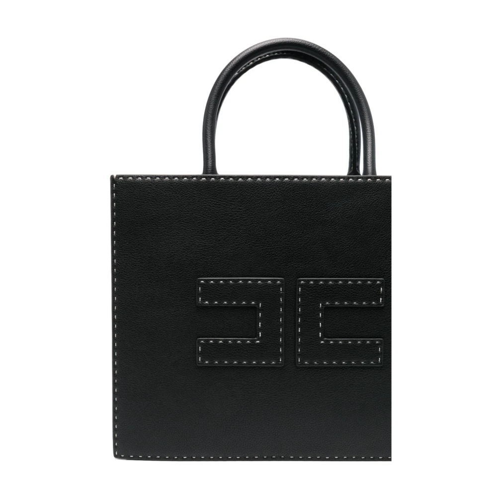 Elisabetta Franchi Zwarte Shopper Tas voor Vrouwen Black Dames
