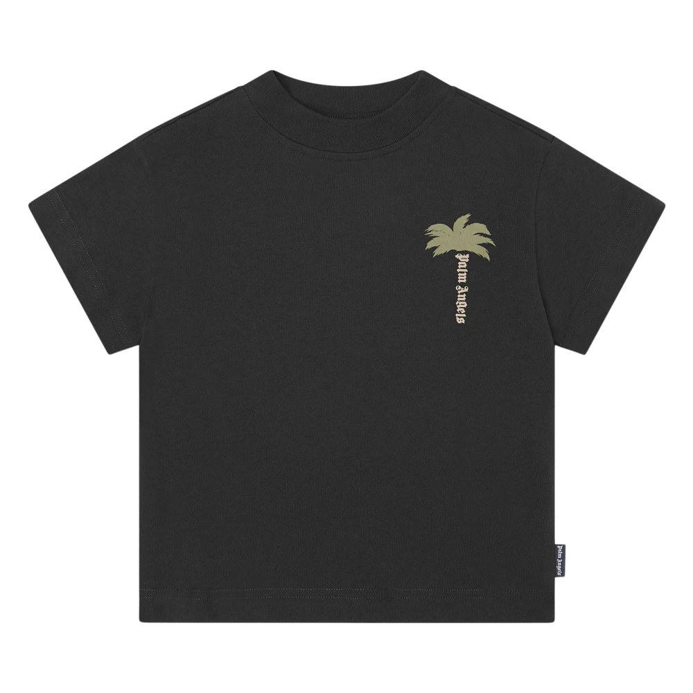 Palm Angels , Kids Short Sleeve T-Shirts, Male, Black, 4 Y, Palm Logo Jersey T-Shirt