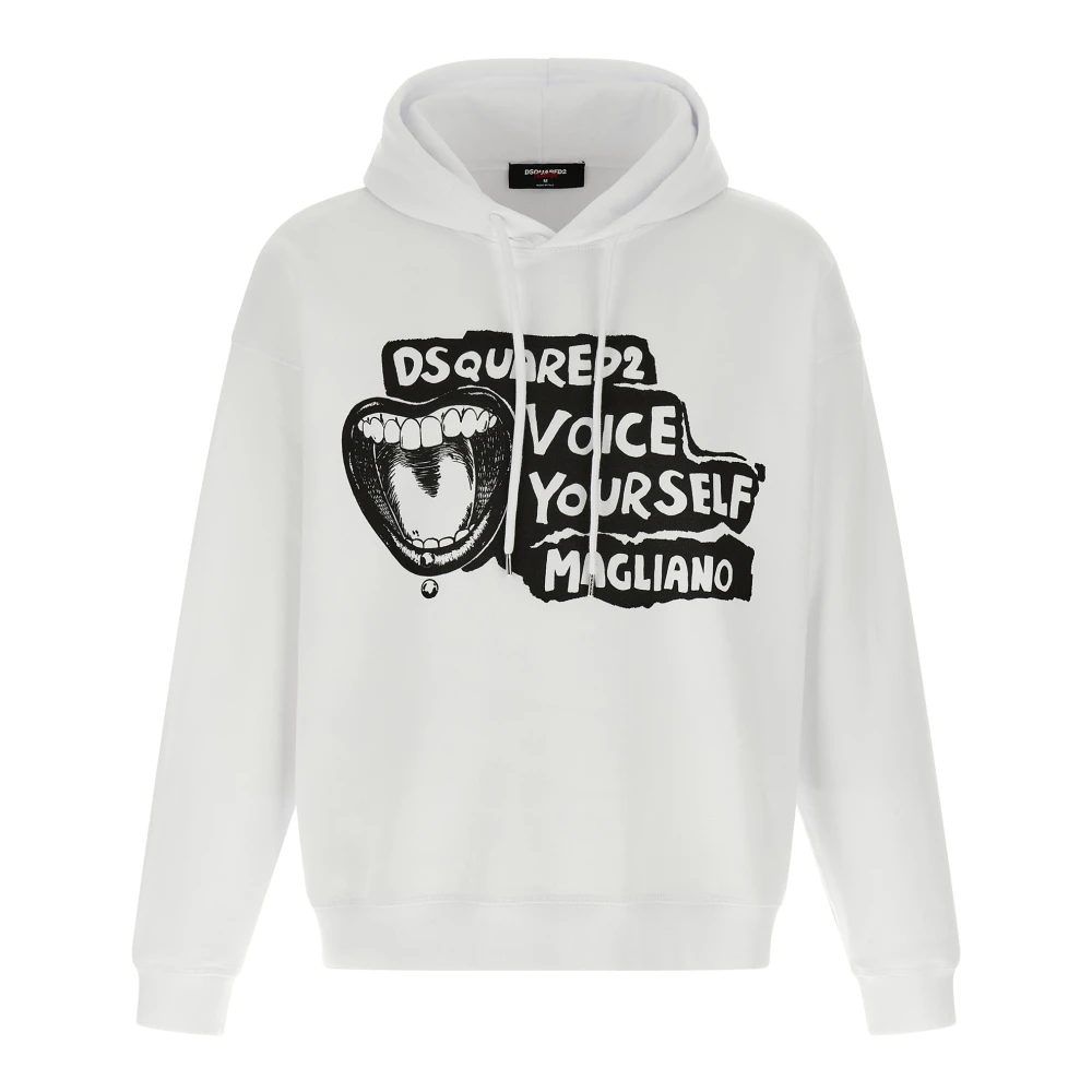 Dsquared2 Men's White Sweatshirts - Hoodies - M - Sweatshirts & Hoodies