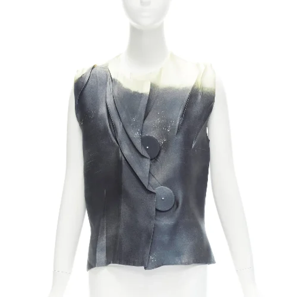 Prada Vintage Pre-owned Silk tops Gray Dames
