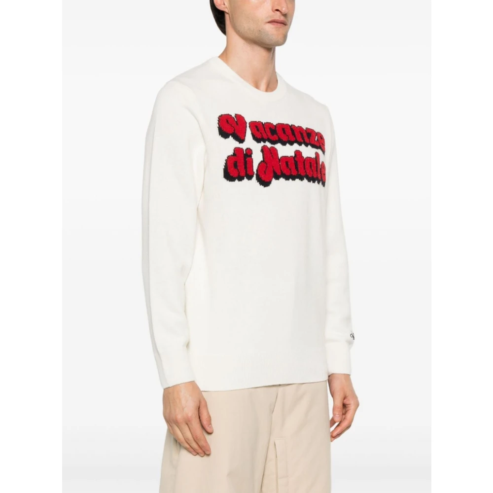 MC2 Saint Barth Geborduurde Ronde Hals Sweater Wit White Heren