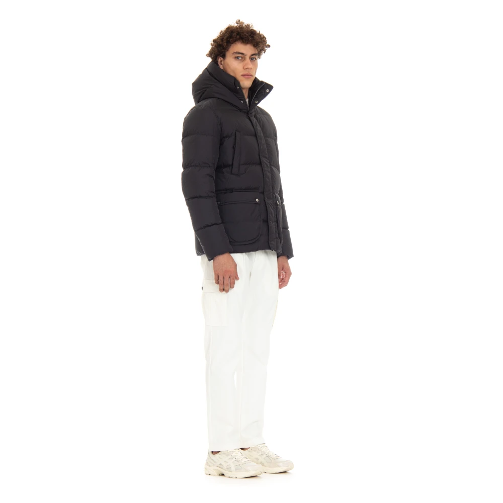 Herno Lichtgewicht Donsjas met Capuchon Black Heren