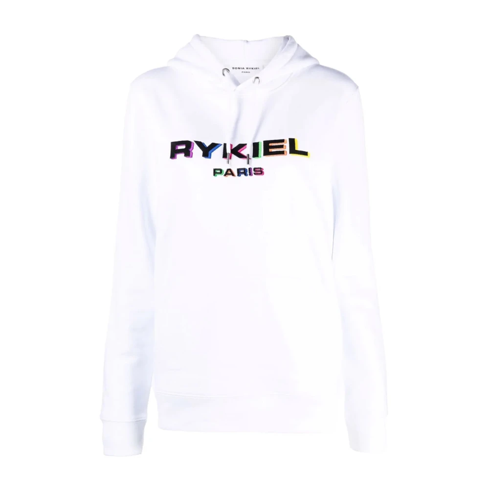 Sonia Rykiel Casual Wit Katoenen Hoodie Sweater White Dames