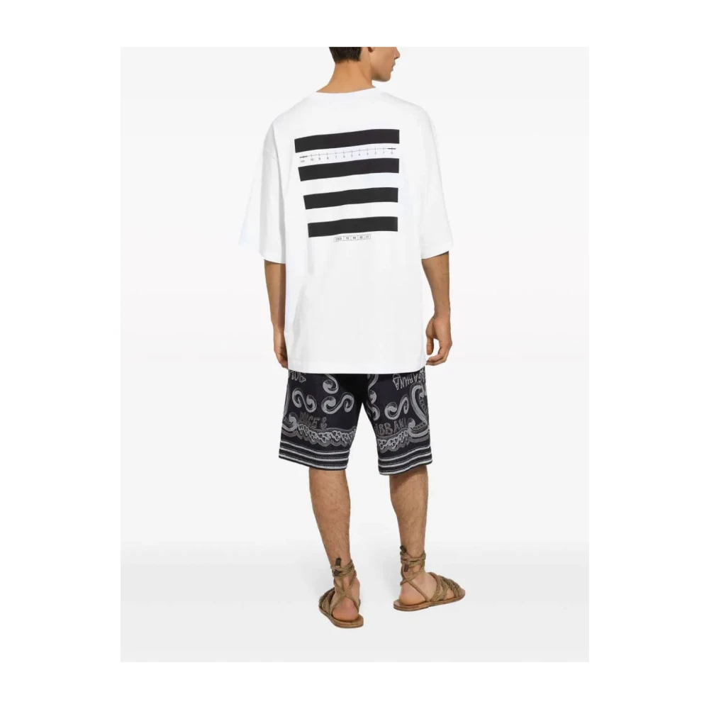 Dolce & Gabbana Optisch Wit T-Shirt White Heren