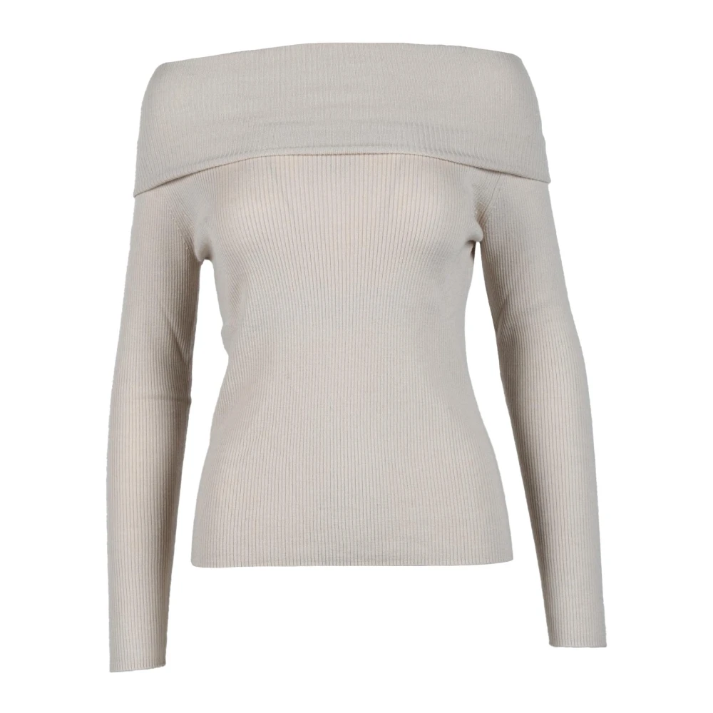 Marella Monochrome Wollen Trui Beige Dames