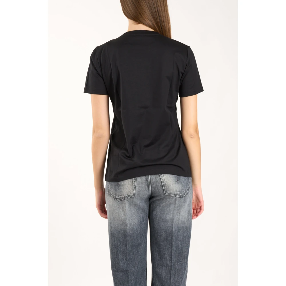 Dondup Geborduurd katoenen jersey t-shirt Black Dames