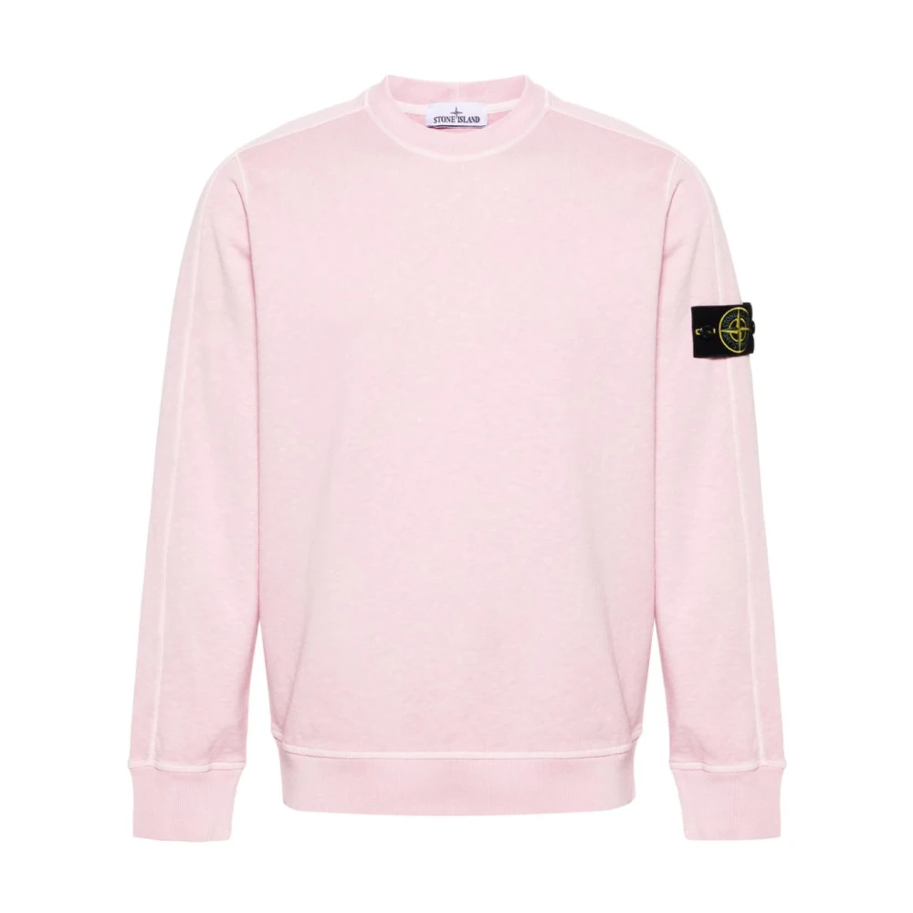 Stone Island Roze Sweater met Kompas Patch Pink Heren