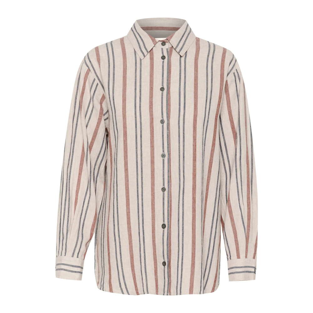 InWear Oversized Gestreept Shirt met Kraag Multicolor Dames