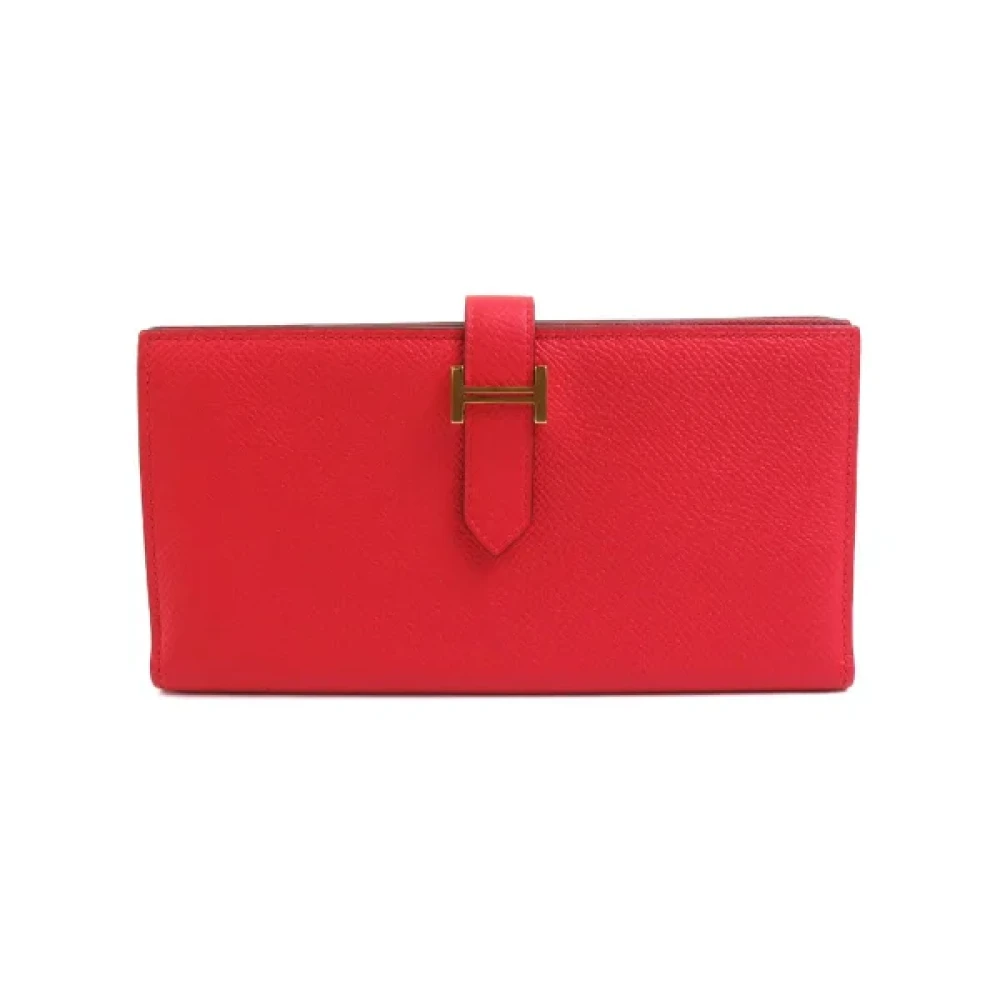 Hermès Vintage Pre-owned Leather wallets Red Unisex