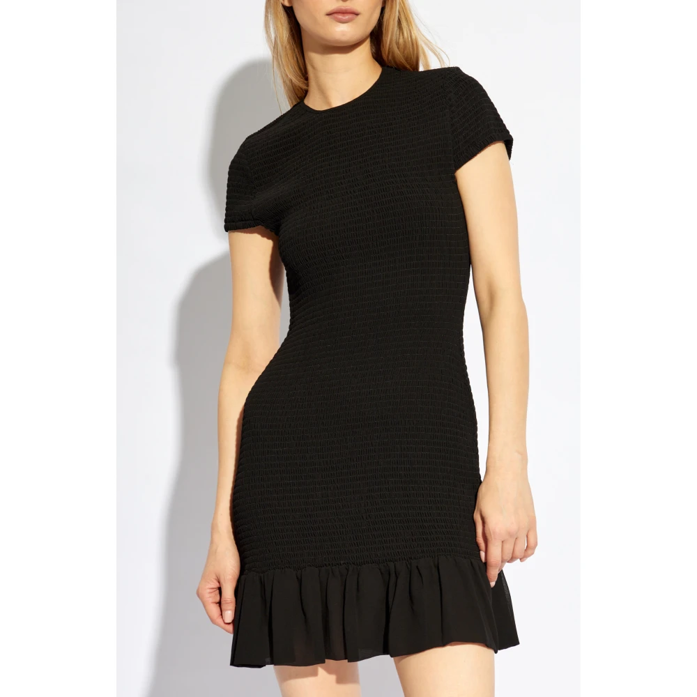 Michael Kors Geruit Mini Jurk van Georgette Black Dames