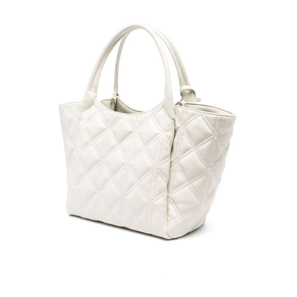 Emporio Armani Gewatteerde Witte Leren Tote Tas White Dames