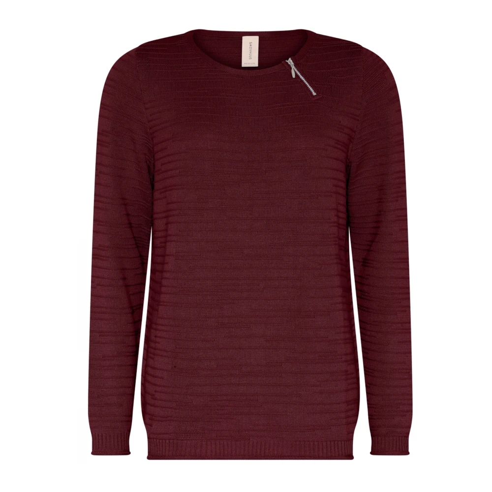 Skovhuus Gestructureerde Trui met Ritsblouse Brown Dames
