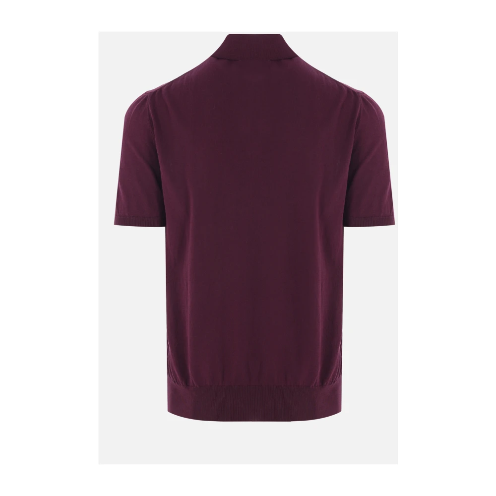 Caruso Bordeaux Katoenen Poloshirt Purple Heren
