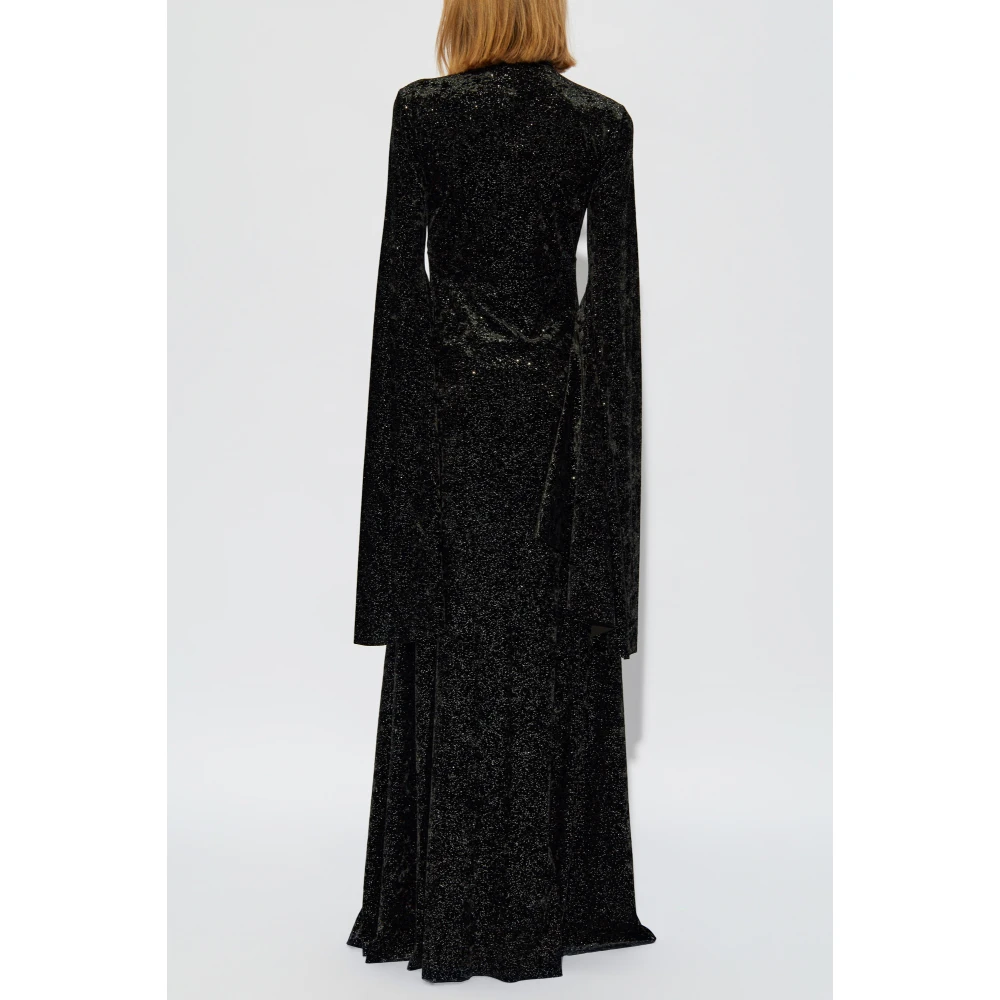 Balenciaga Jurk met glitterfinish Black Dames
