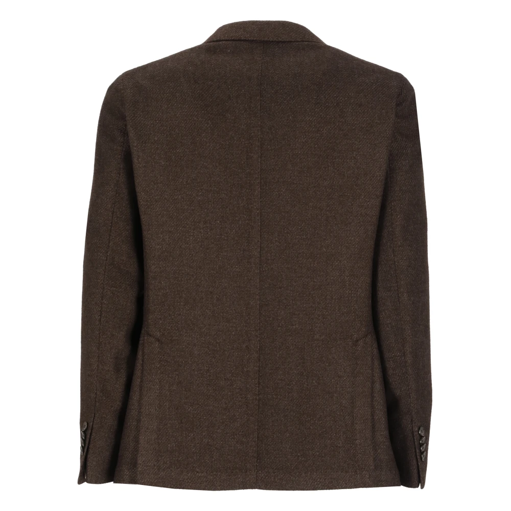 Lubiam Bruine wollen jas met pieklapel Brown Heren