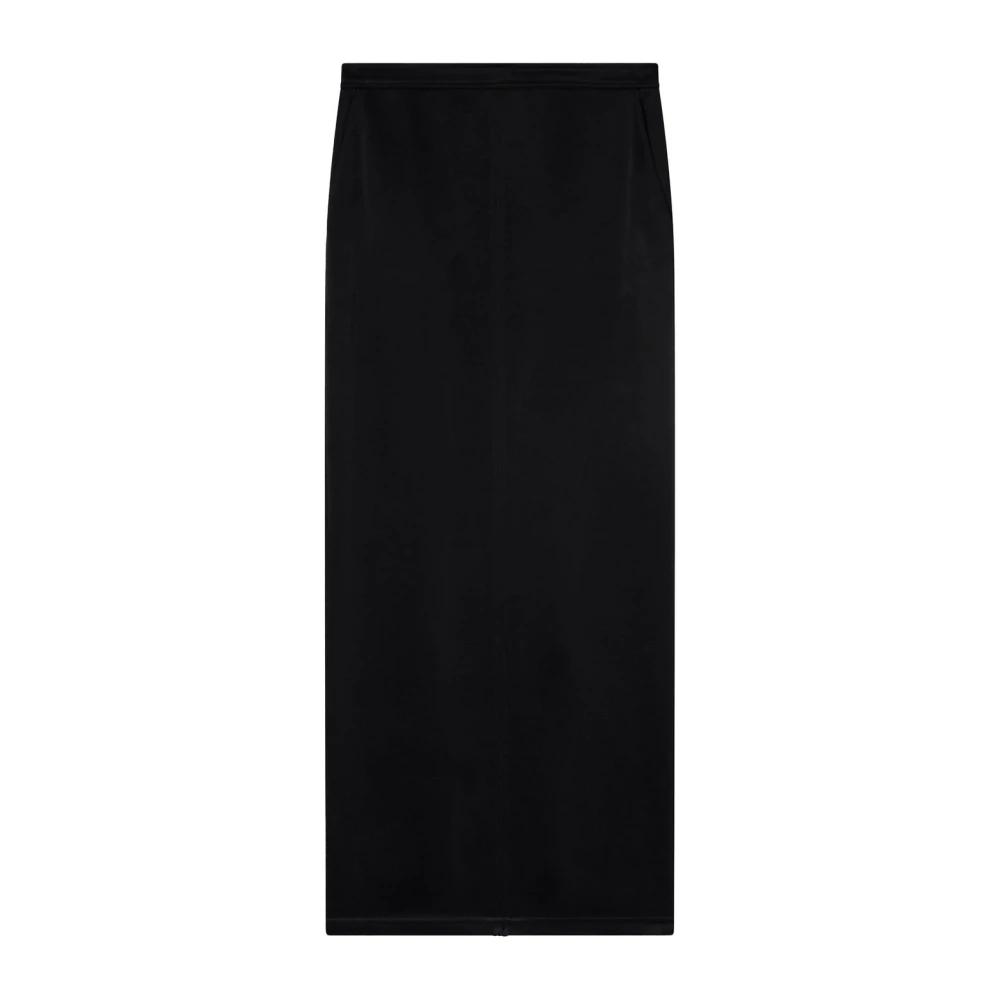 Pinko Women's Black Satin Washed Skirt - Maxi Skirts - Xs - Skirts